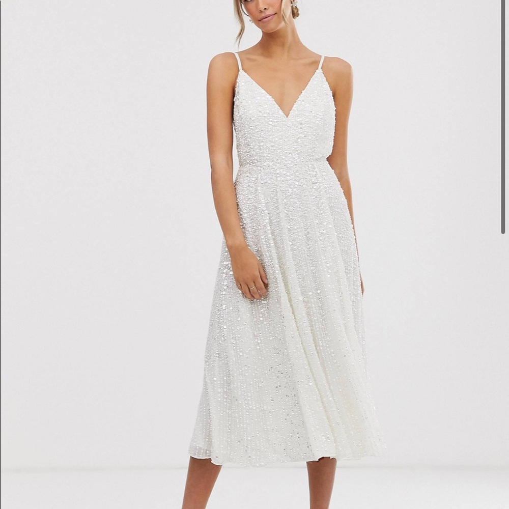 ASOS Eva embellished cami midi wedding dress
